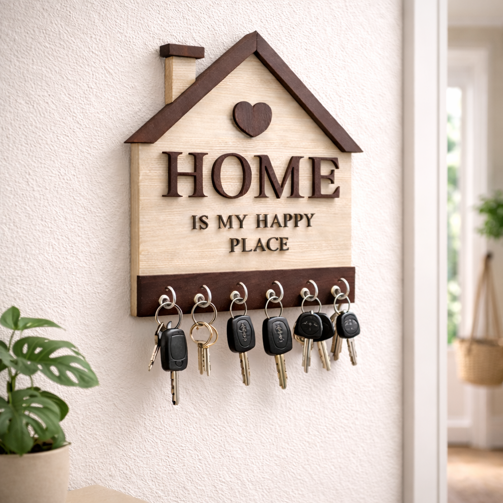 Home Keychain Holder | Wall Mounted Key Organizer for Living Room & Entryway