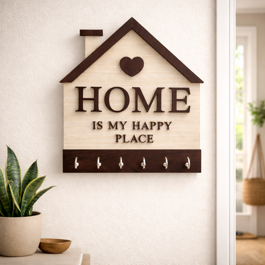 Home Keychain Holder | Wall Mounted Key Organizer for Living Room & Entryway