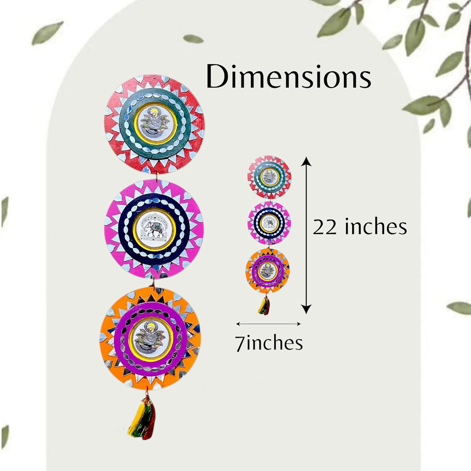 Noblenest Handmade 22 Inch MDF Wall Hanging Decoration – Wall Decor for Living Room, Hall & Entrance