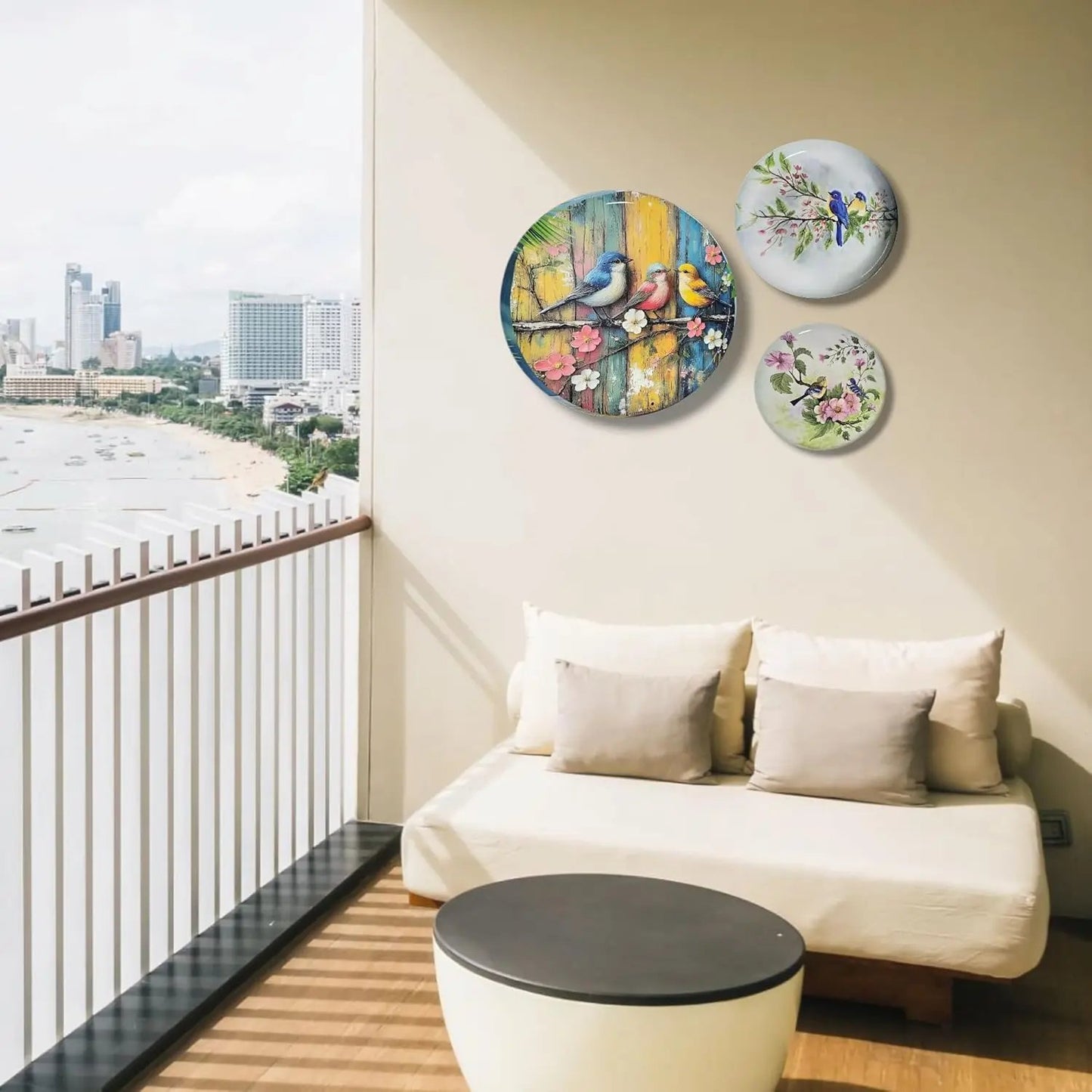 Birds Paradise Metal Wall Plates for home decoration Set of 3 (Birds of Paradise) My Store