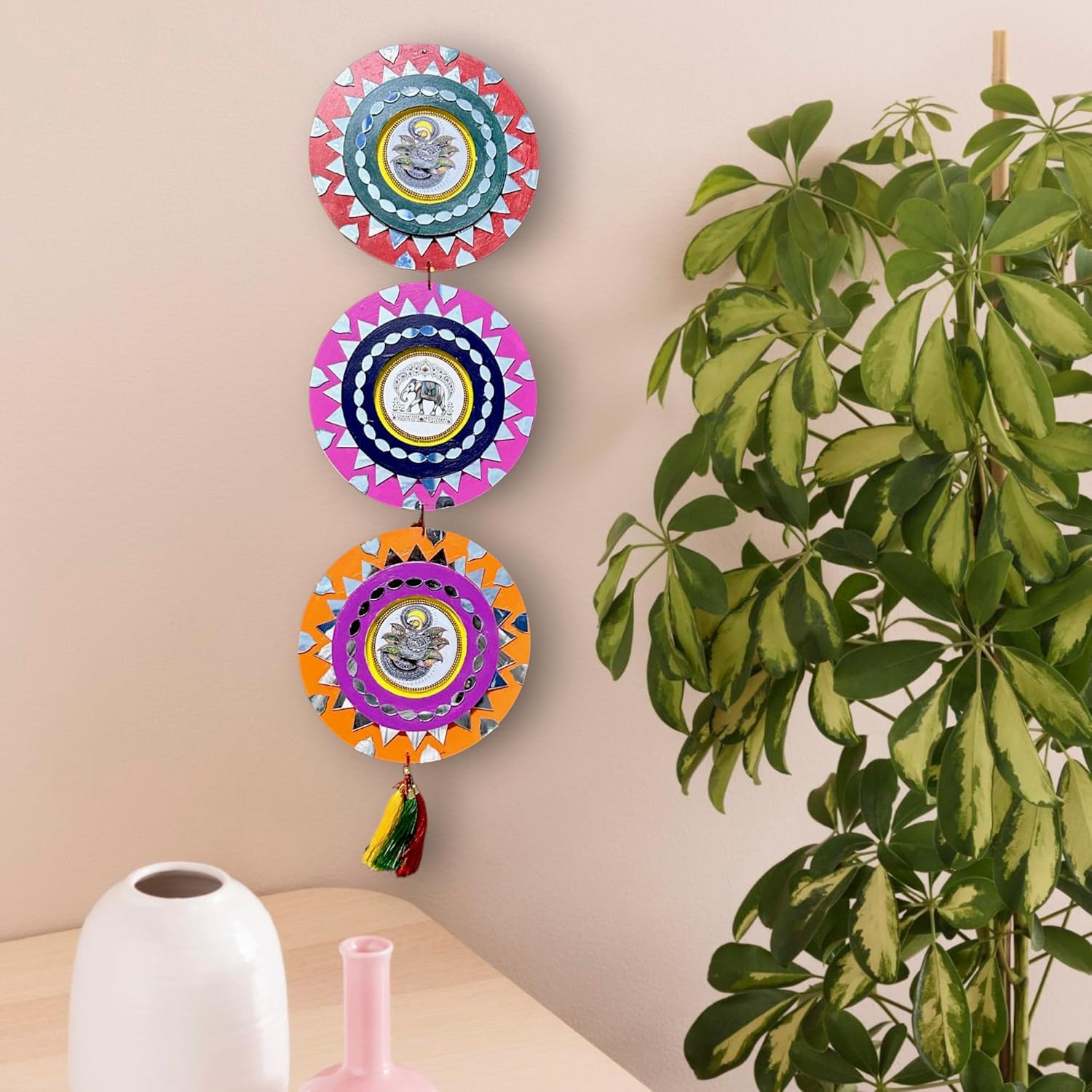 Noblenest Handmade 22 Inch MDF Wall Hanging Decoration – Wall Decor for Living Room, Hall & Entrance