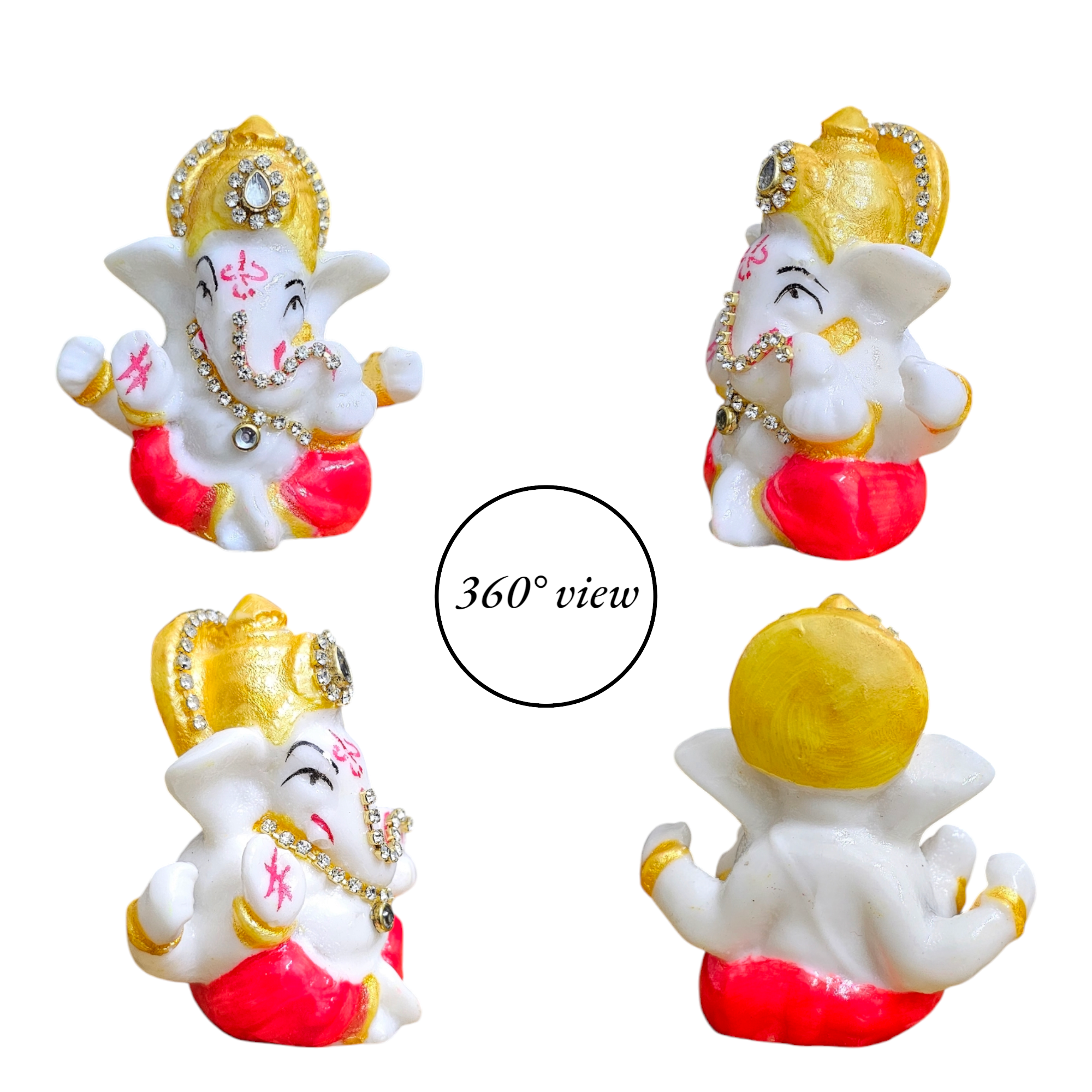 Noblenest Multicolor Ganesh Idol for Car Dashboard & Home Decor, 2.5 Inch – Ganpati Statue & Office Gift