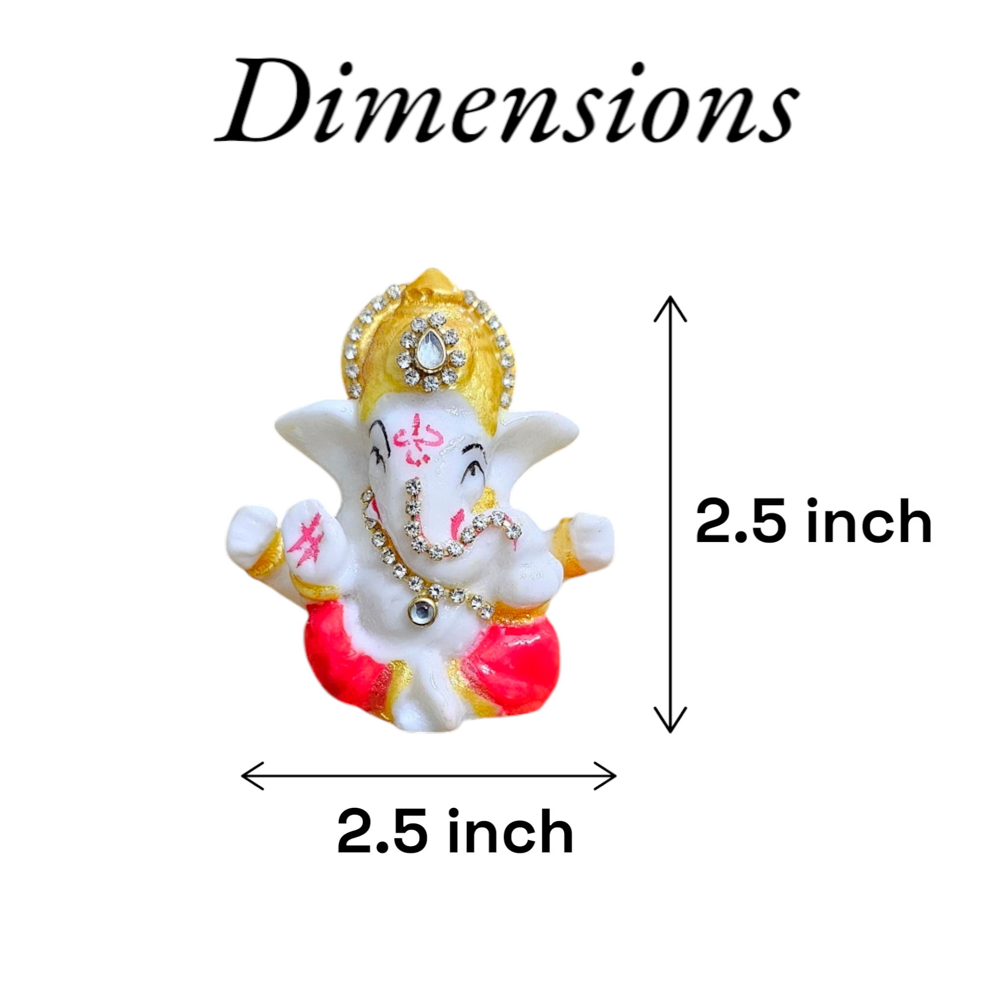 Noblenest Multicolor Ganesh Idol for Car Dashboard & Home Decor, 2.5 Inch – Ganpati Statue & Office Gift