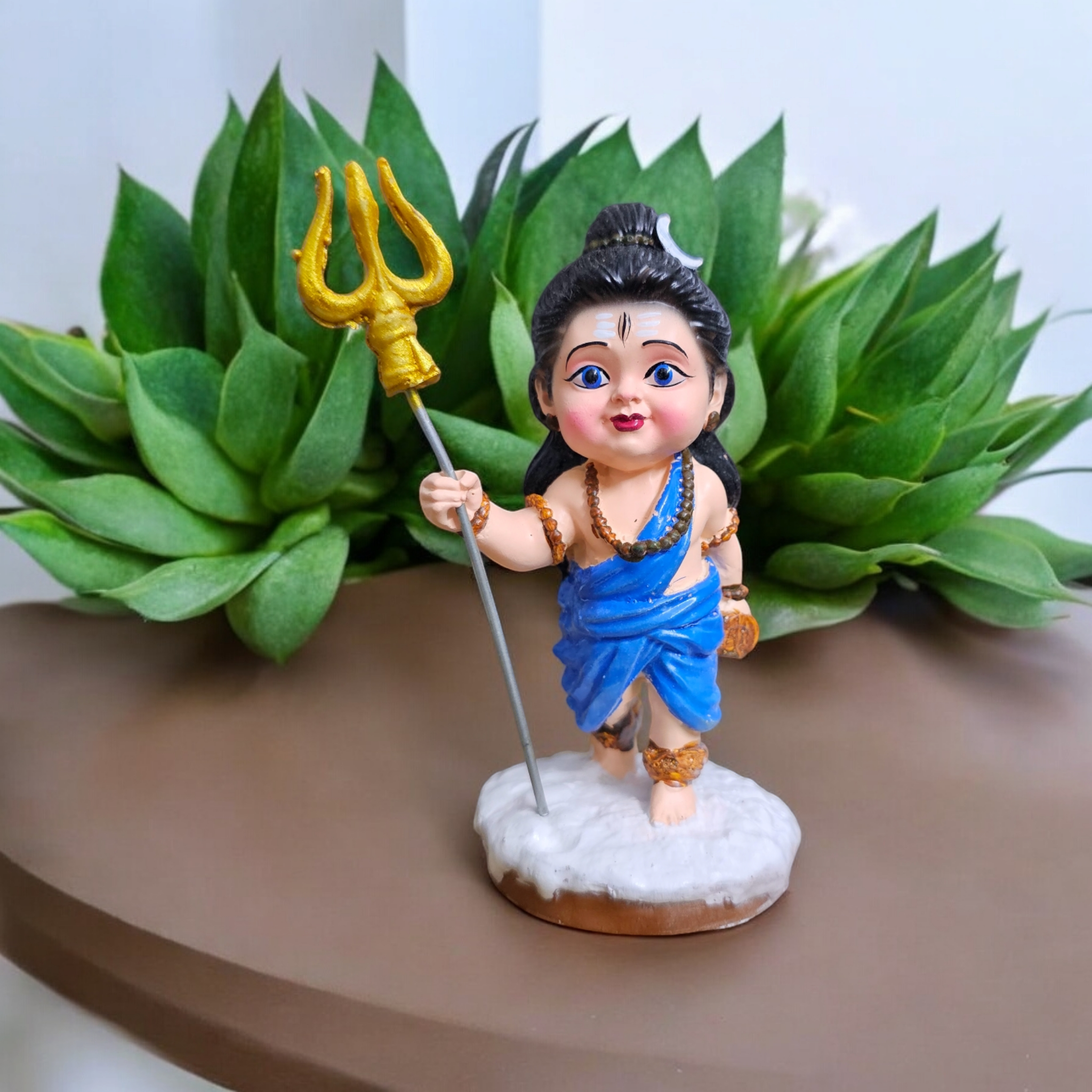 Noblenest Baal Shiva Idol for Car Dashboard & Home Decor, 3 Inch Blue – Office Desk Decorative Statue