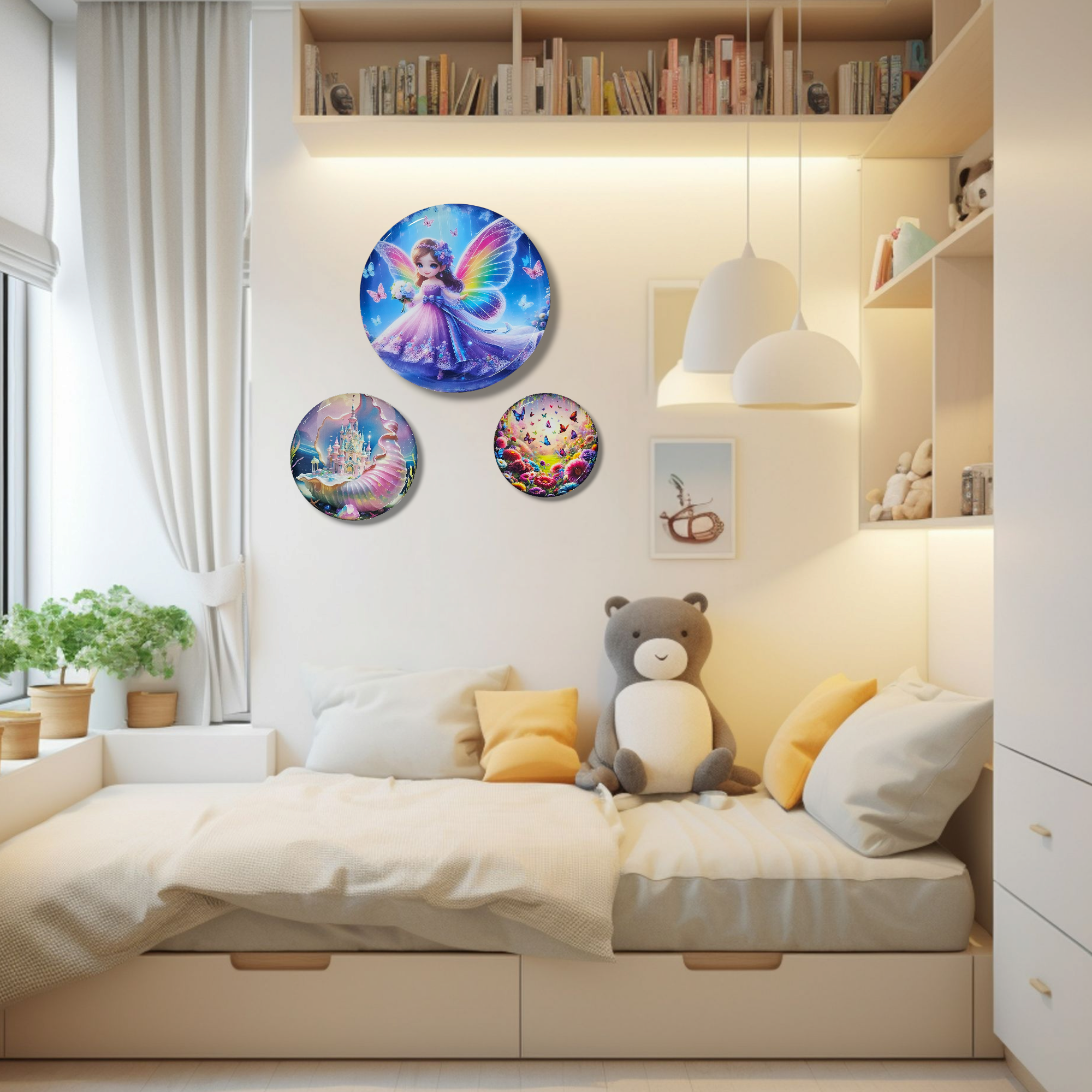 Noblenest Madhubani Metal Wall Plates Set of 3 (12, 10, 8 Inch) – Wall Decor for Home & Office (Copy) My Store